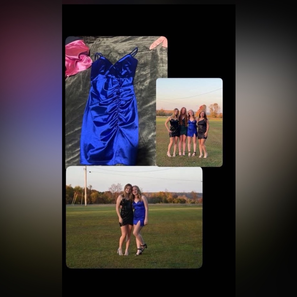 Stunning Blue Satin Dress